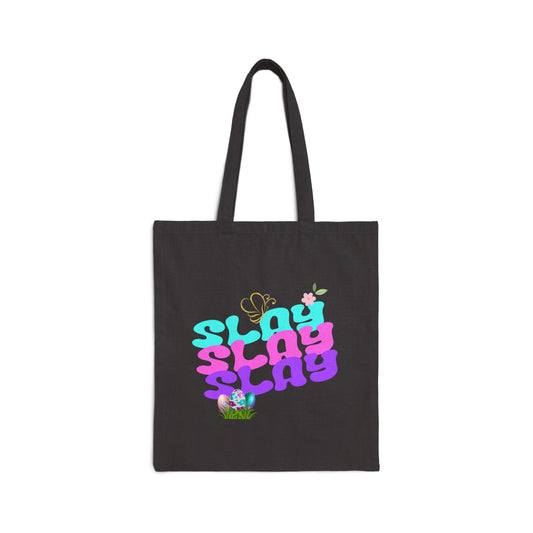 Slay Slay Slay Cotton Canvas Tote Bag – Eco-Friendly, Fun & Stylish Bag for Every Occasion