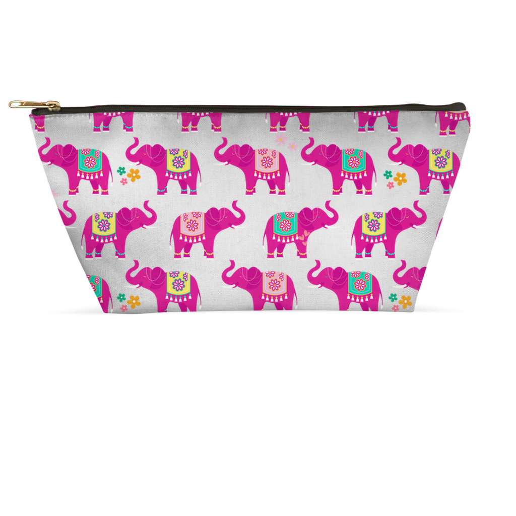 Cute Elephant Cosmetic Bag, small purse or pencil carrier- Two Sizes Available