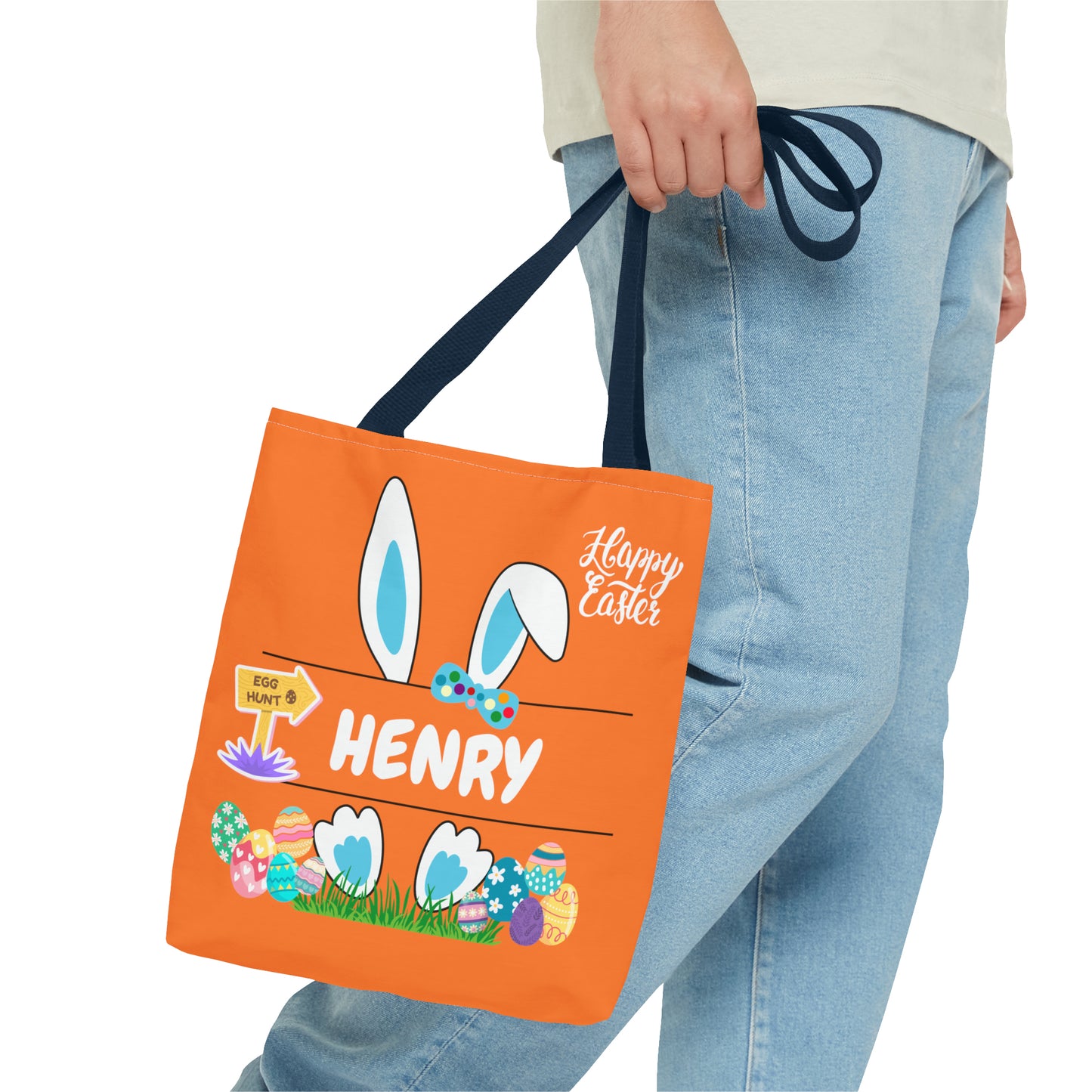 Personalized Easter Tote in Gorgeous Orange