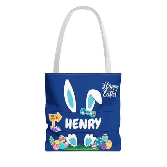 Personalized Easter Tote Bag in Blue