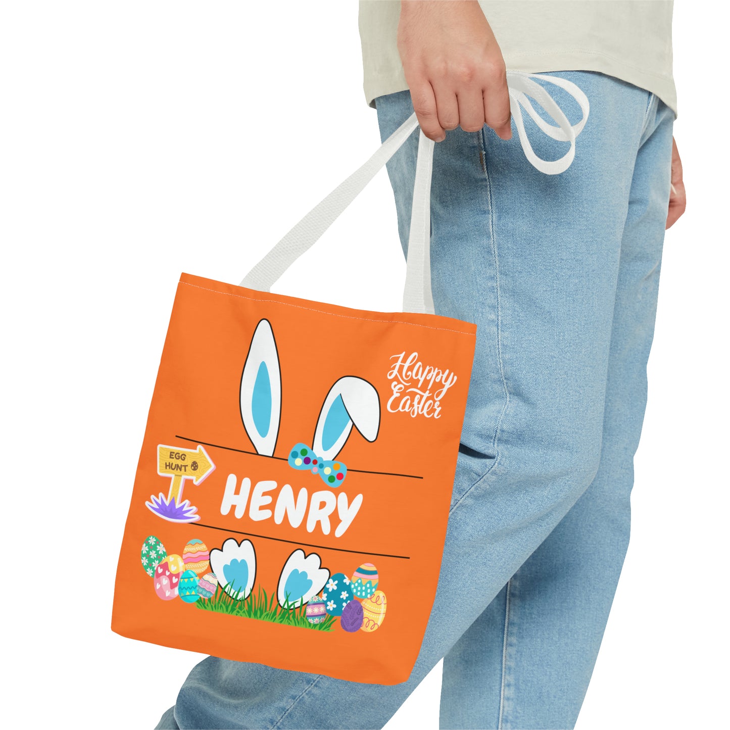 Personalized Easter Tote in Gorgeous Orange