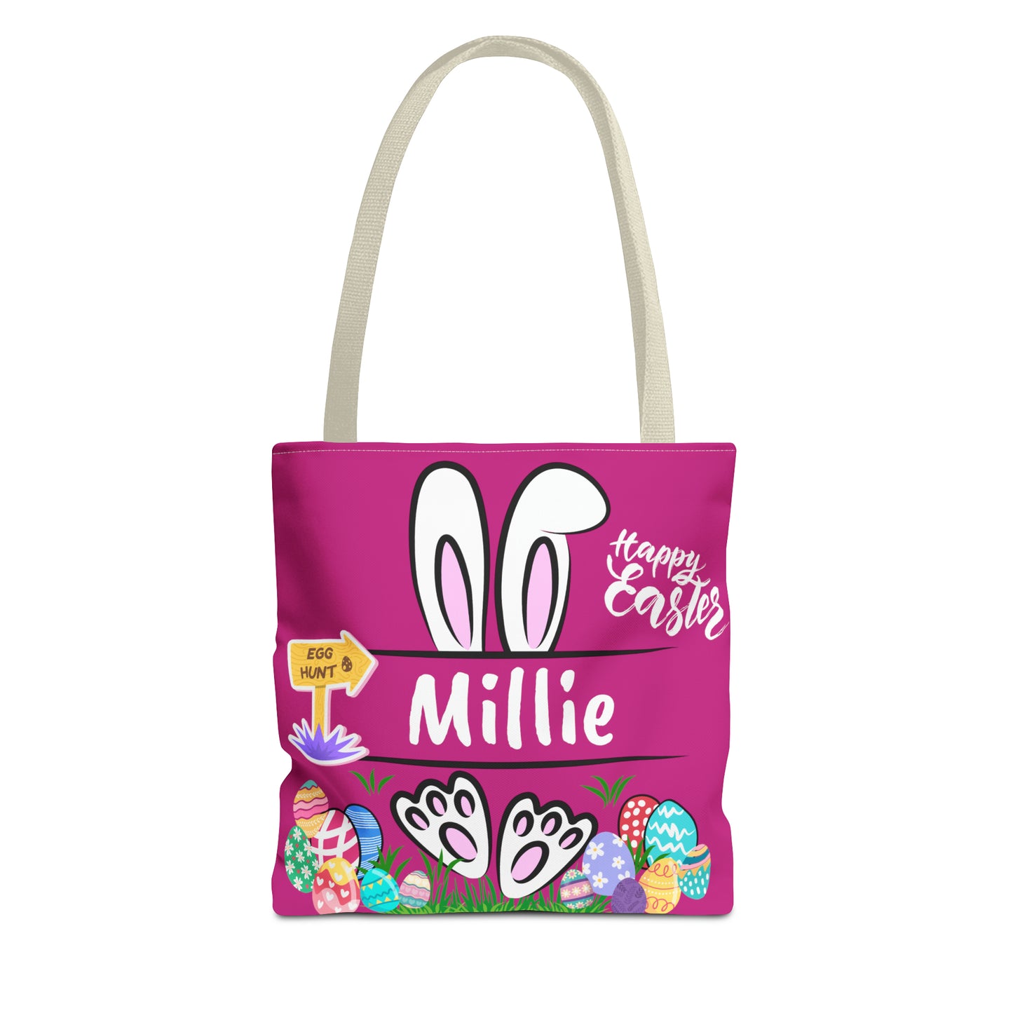 Personalizable Easter Tote Bag- Easter Bag. Easter Basket-Pink