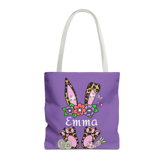 Personalized Easter Cheetah Print Tote Bag