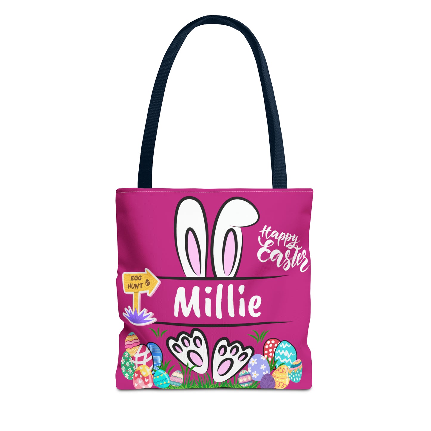 Personalizable Easter Tote Bag- Easter Bag. Easter Basket-Pink