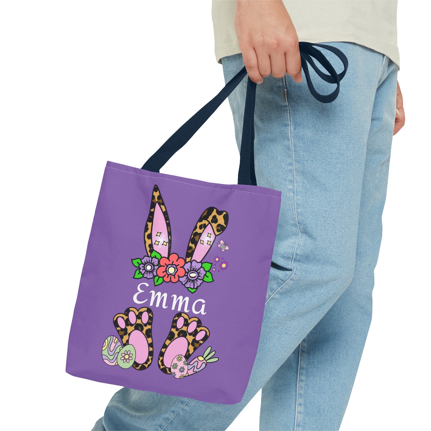 Personalized Easter Cheetah Print Tote Bag