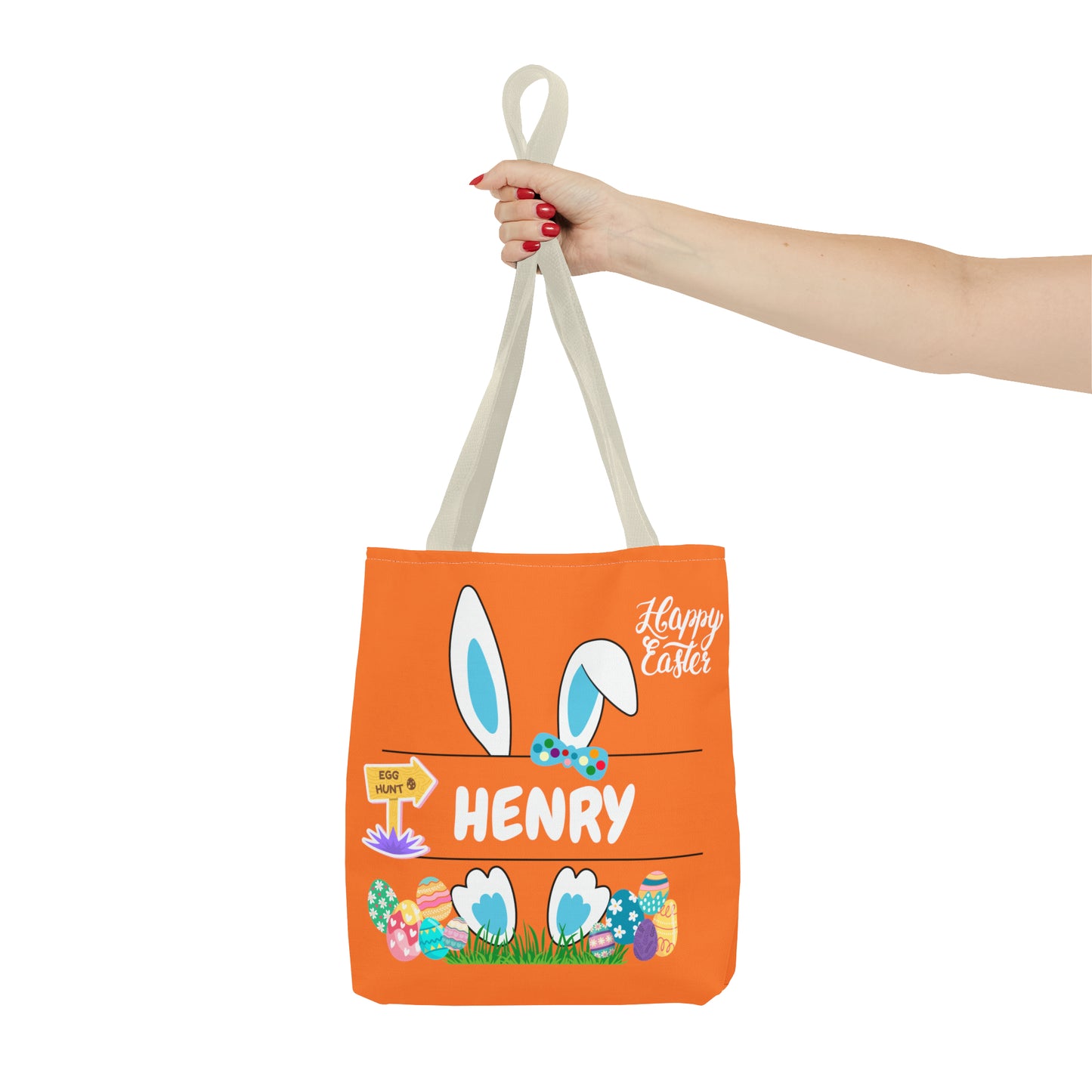 Personalized Easter Tote in Gorgeous Orange