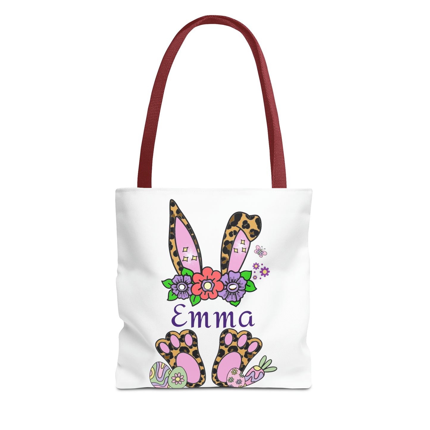 Personalized Easter Cheetah Print Tote Bag- Available in 2 sizes