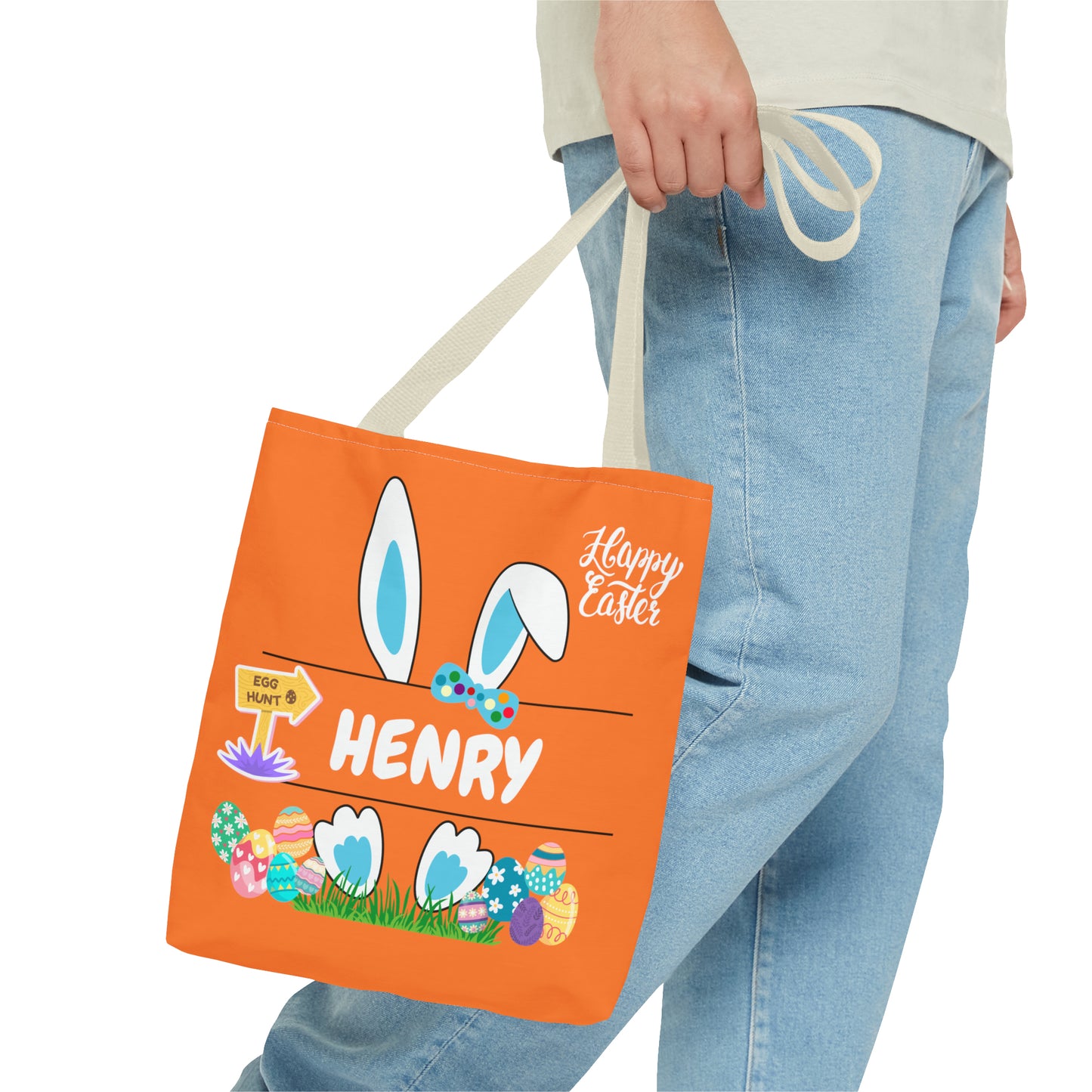 Personalized Easter Tote in Gorgeous Orange