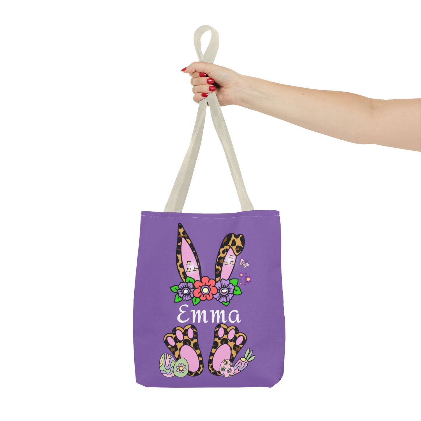 Personalized Easter Cheetah Print Tote Bag