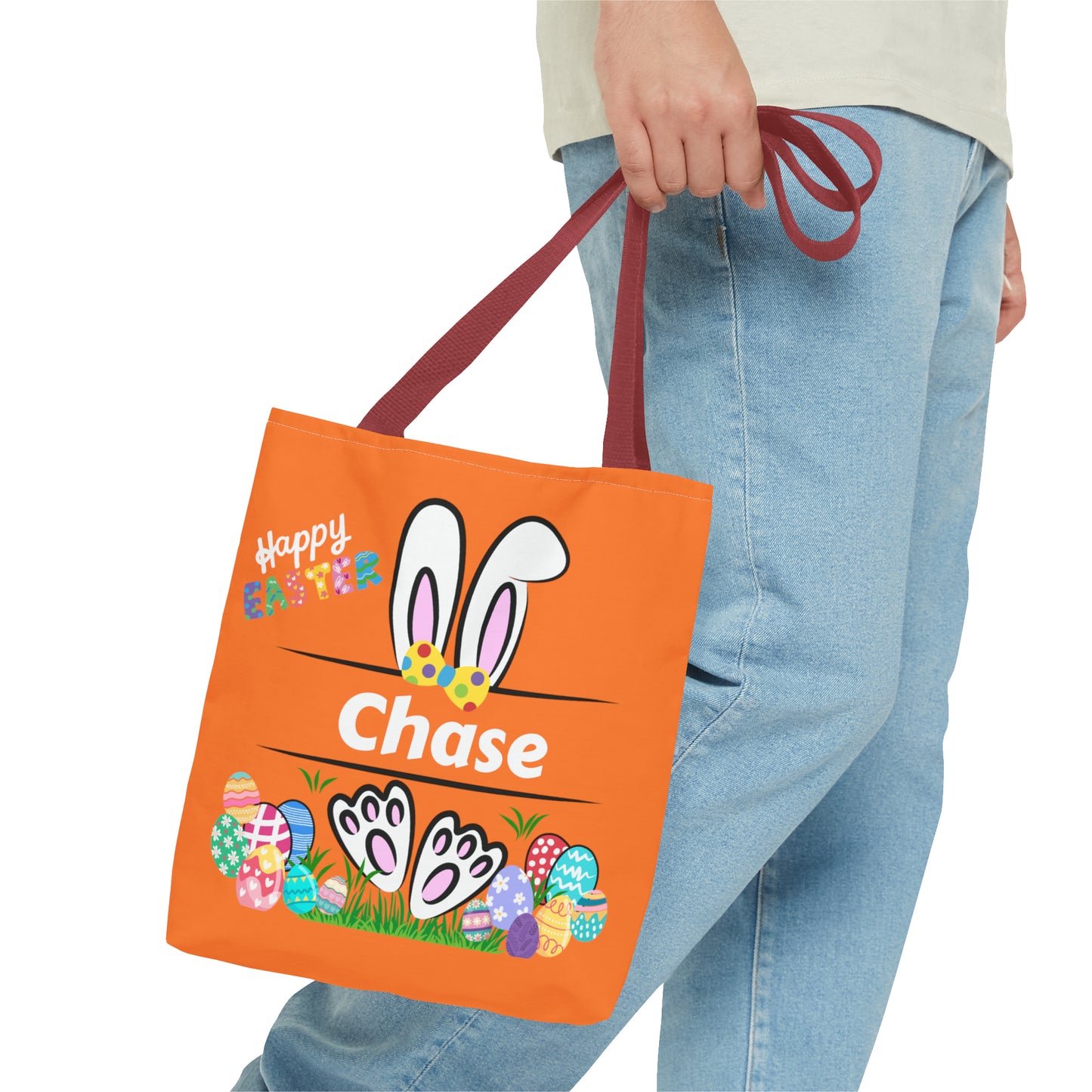 Easter Egg Hunt Bag- Personalizable with your Child's name in Vibrant Orange