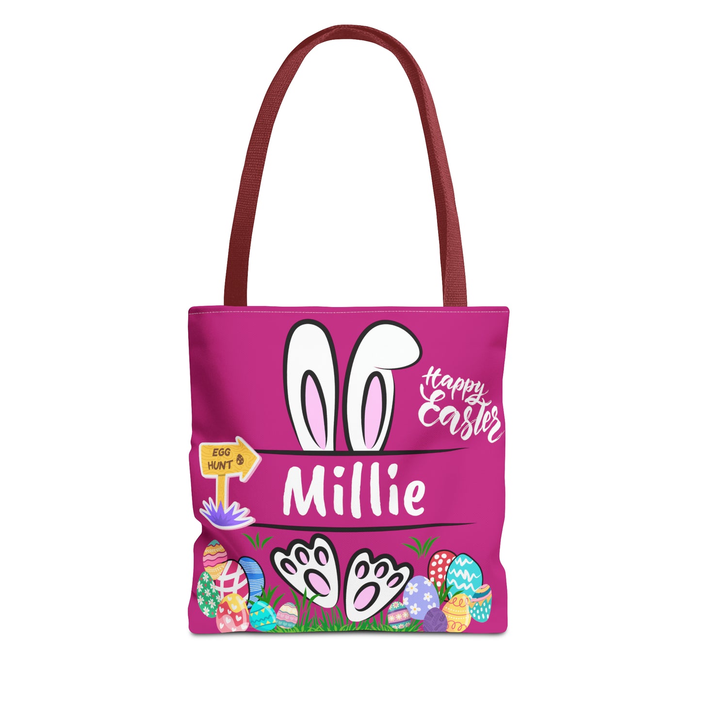 Personalizable Easter Tote Bag- Easter Bag. Easter Basket-Pink