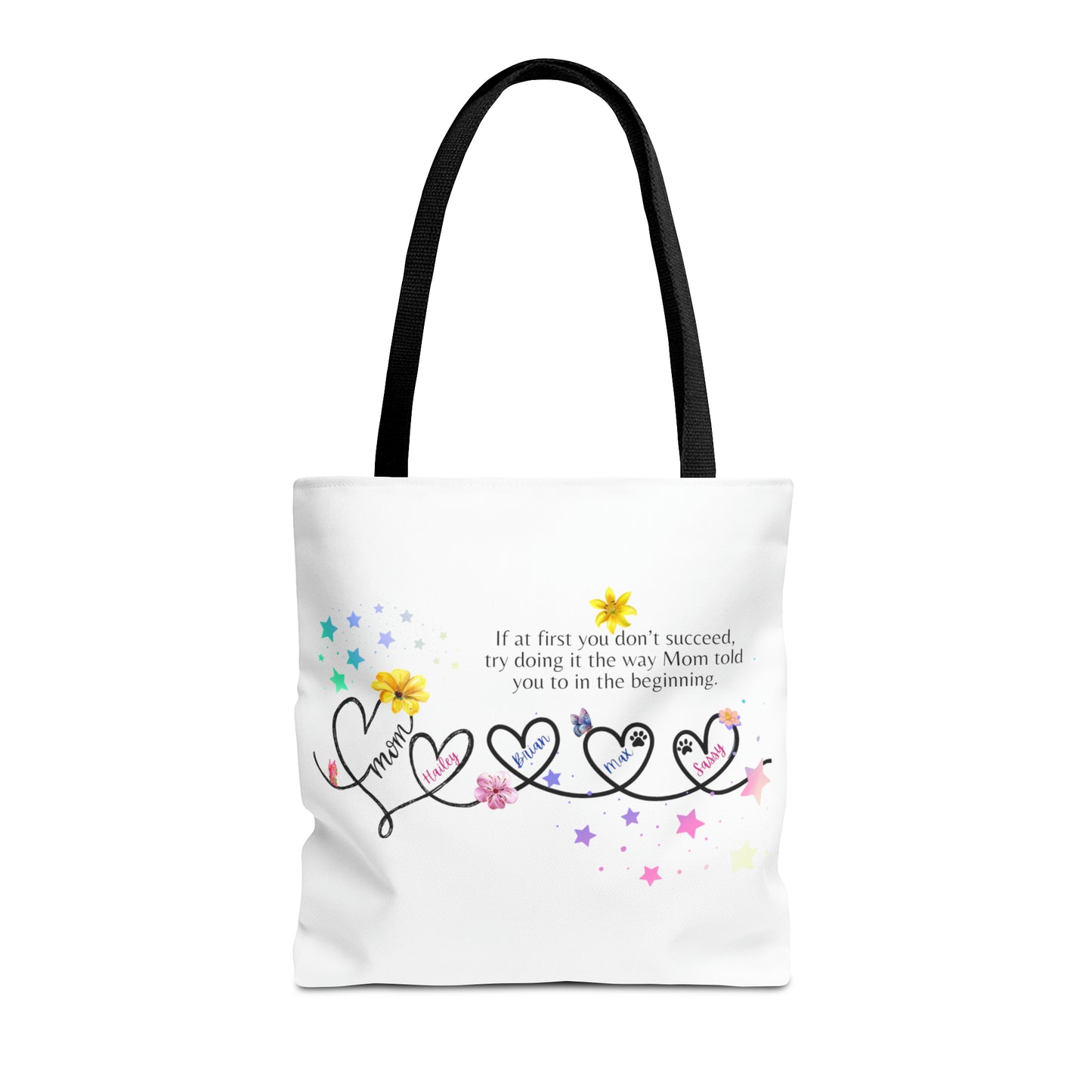 Personalized Mom Tote Bag - Custom Name Tote for Mom with Kids & Pets- Do it moms way