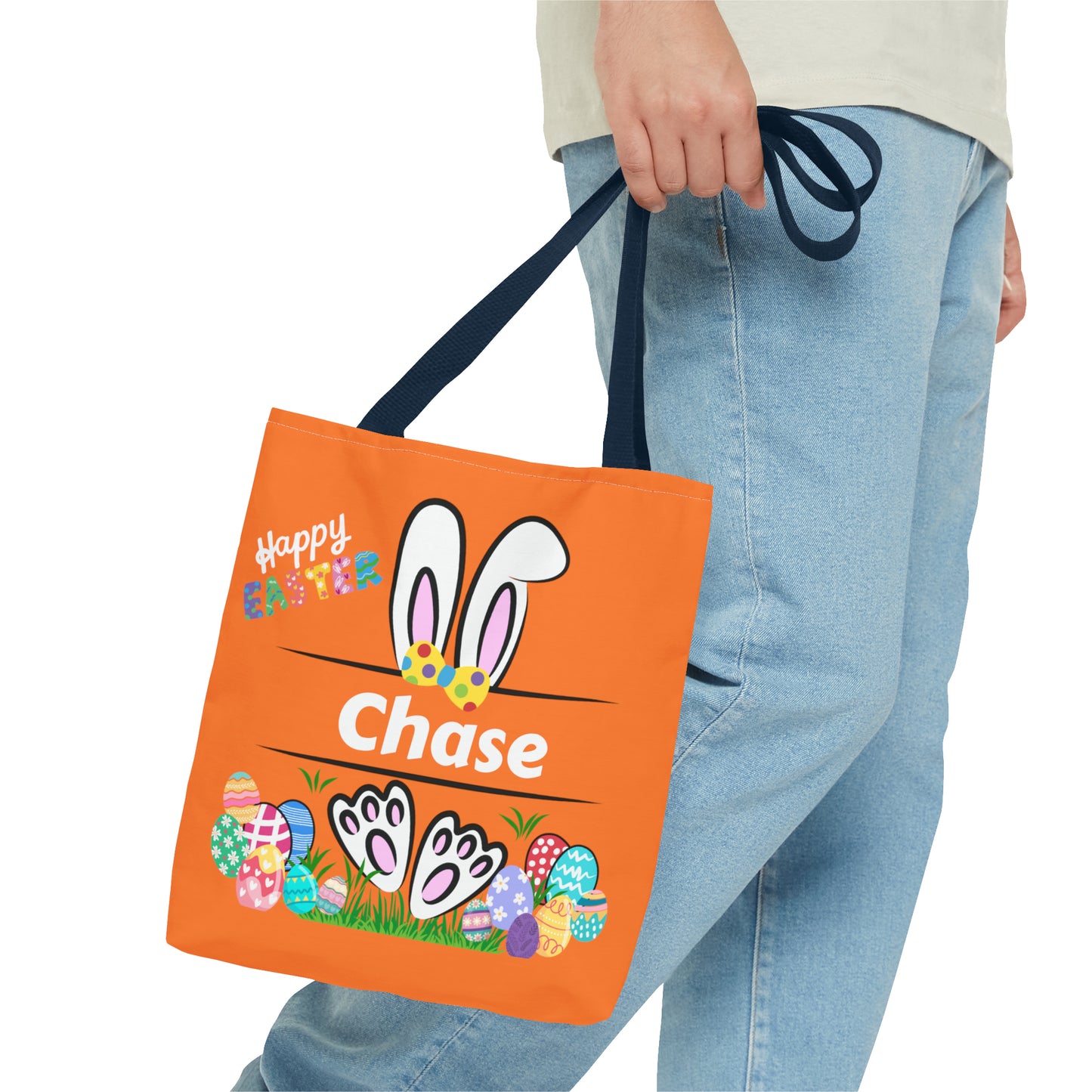 Easter Egg Hunt Bag- Personalizable with your Child's name in Vibrant Orange