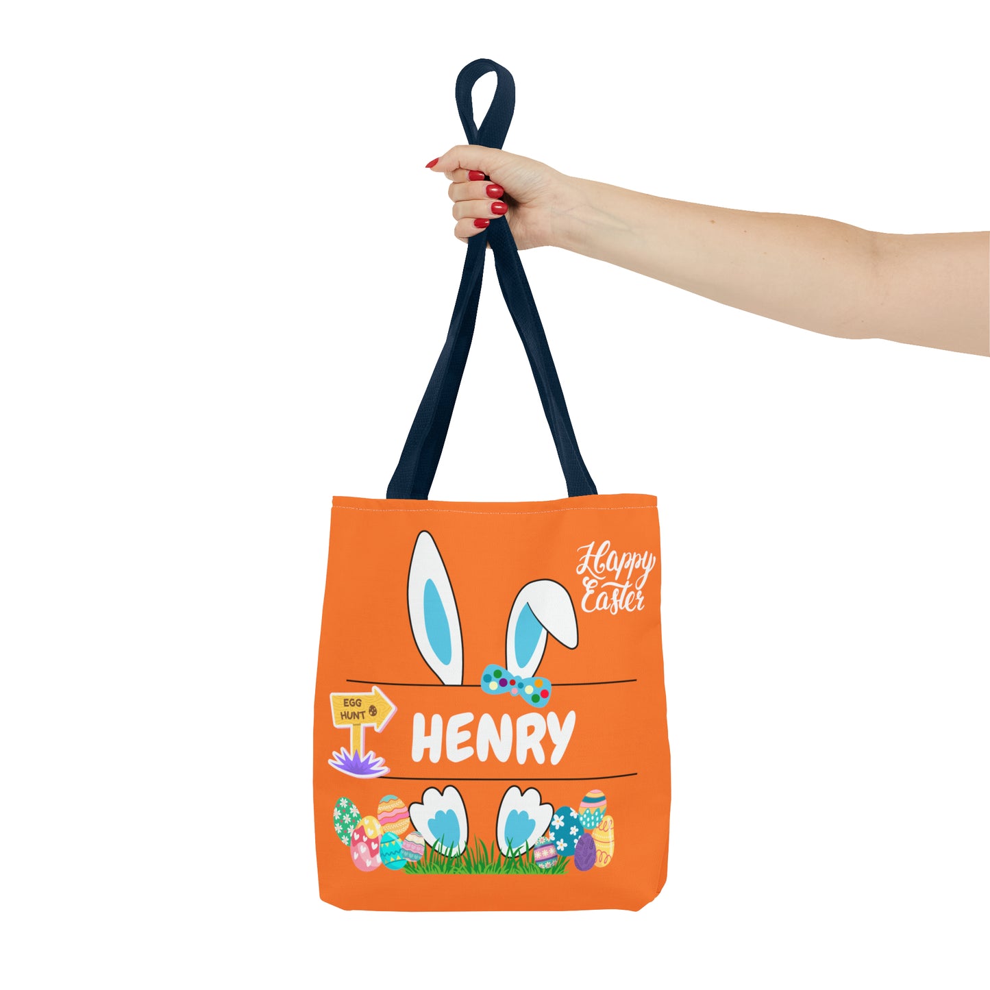 Personalized Easter Tote in Gorgeous Orange