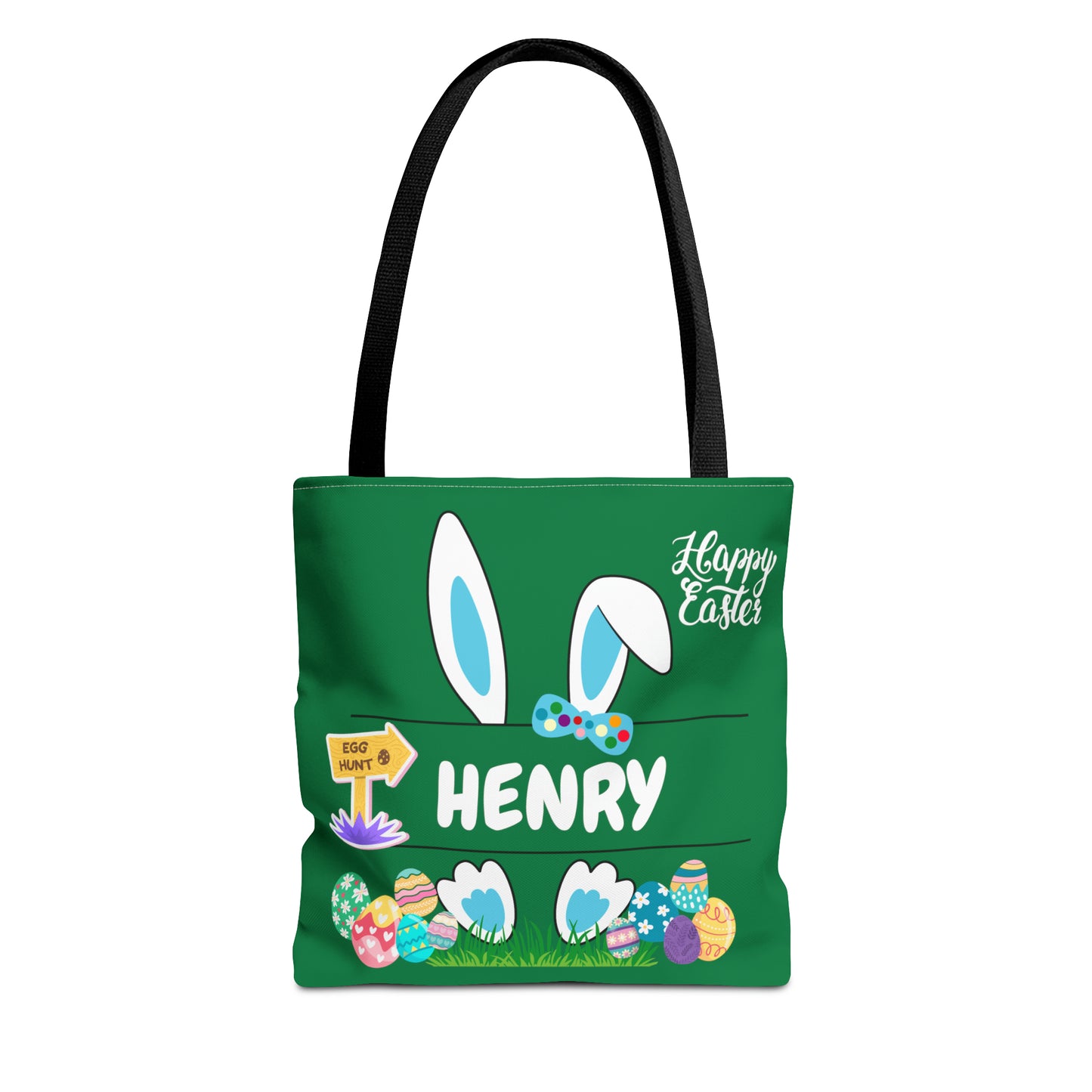 Personalizable Green Easter Bag. Custom Made for your kids egg hunt.