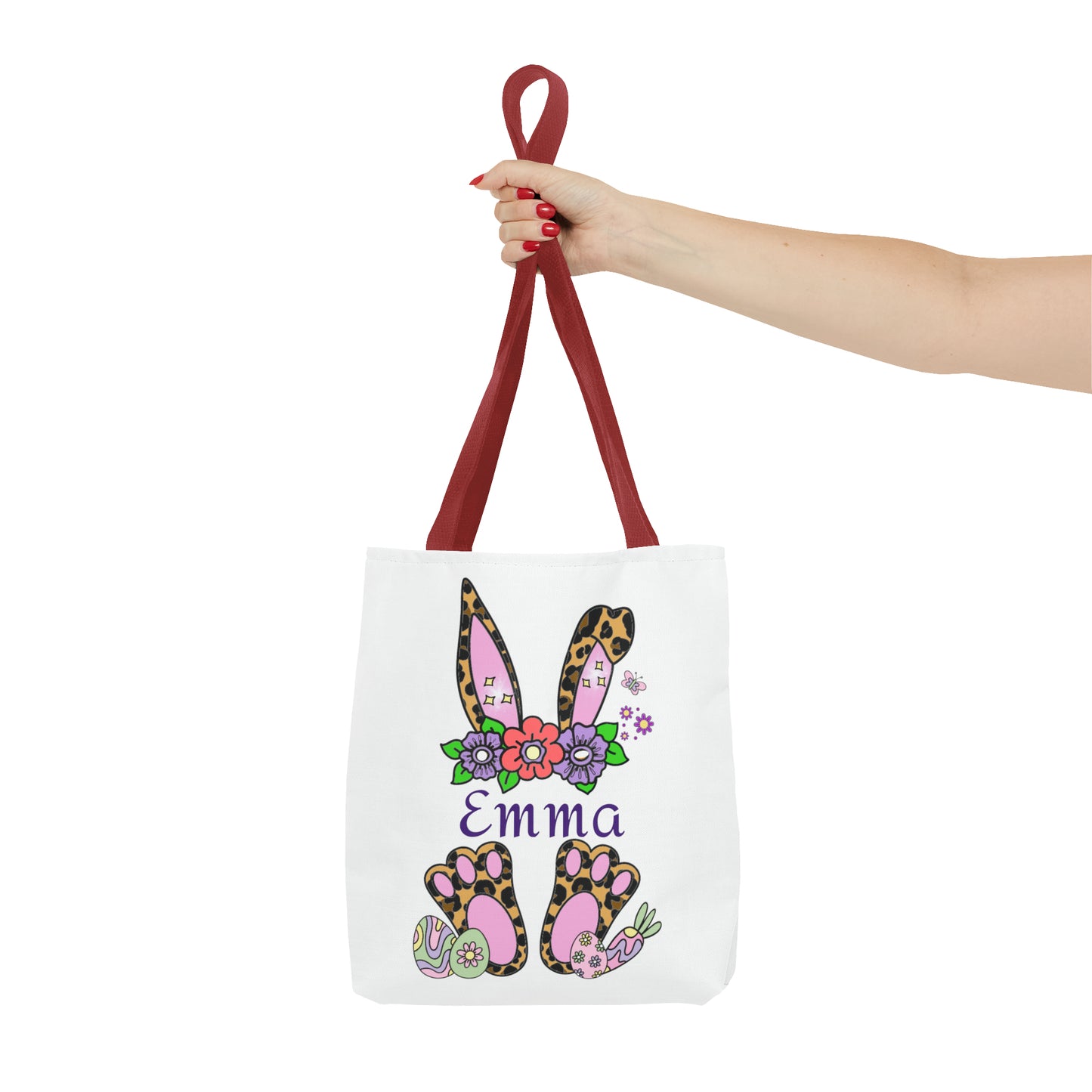 Personalized Easter Cheetah Print Tote Bag- Available in 2 sizes