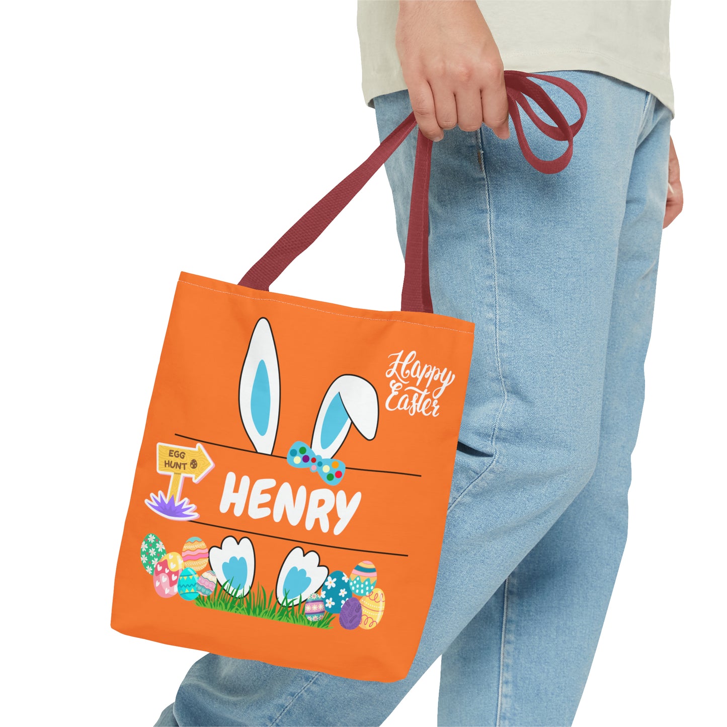 Personalized Easter Tote in Gorgeous Orange