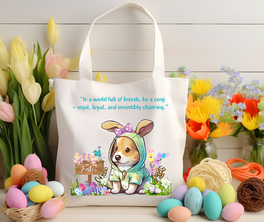 Corgi Easter Tote Bag- Corgi Lovers Bag