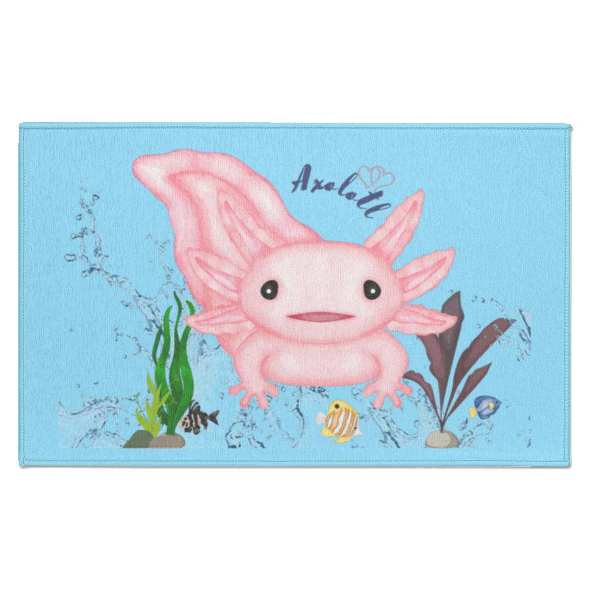 Axolotl Rug with non Skid Back for Bathroom, Doormat or bedroom