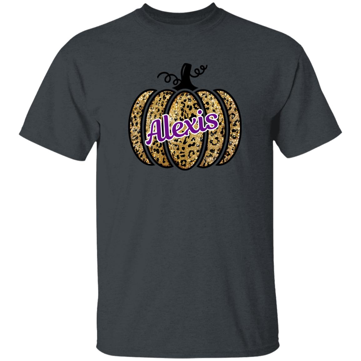 Personalized Pumpkin Cheetah Print Youth 100% Cotton T-Shirt