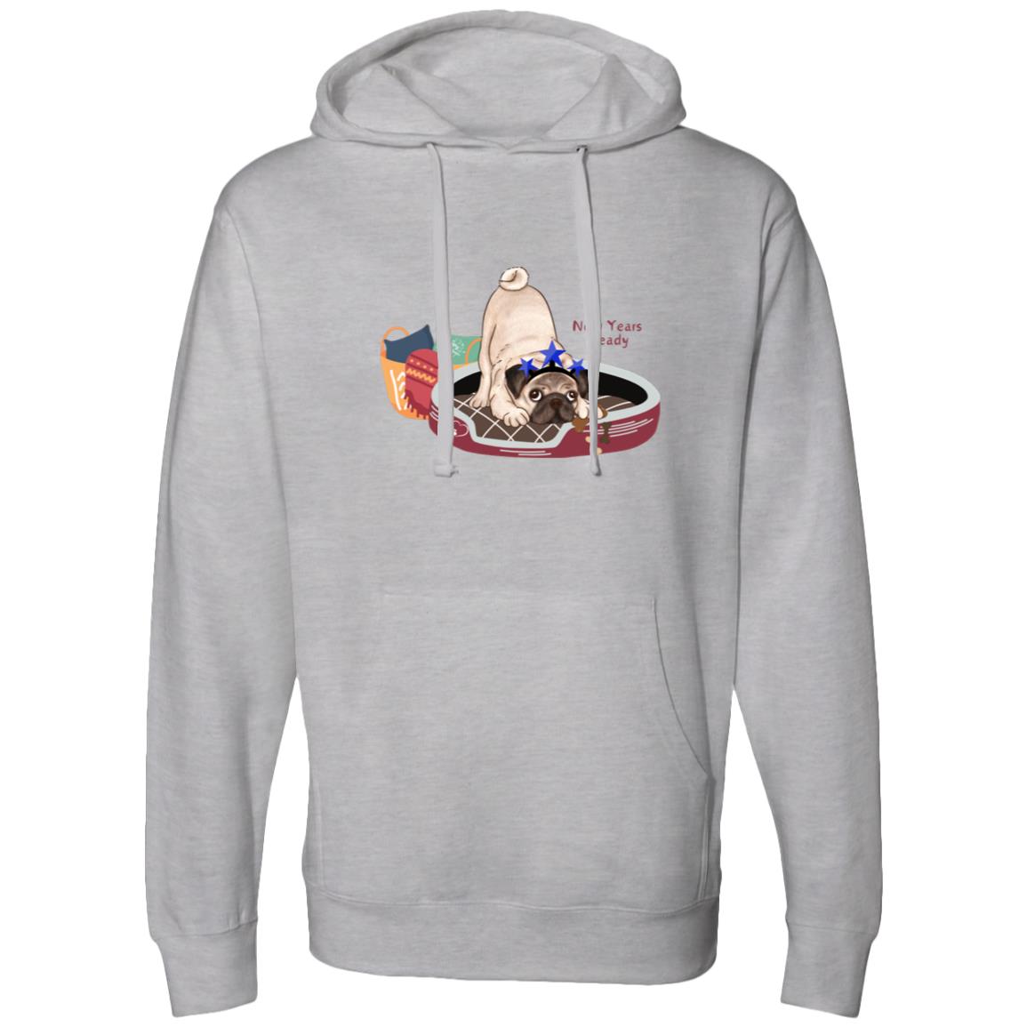 Pug Celebrating New Years Hooded Sweatshirt