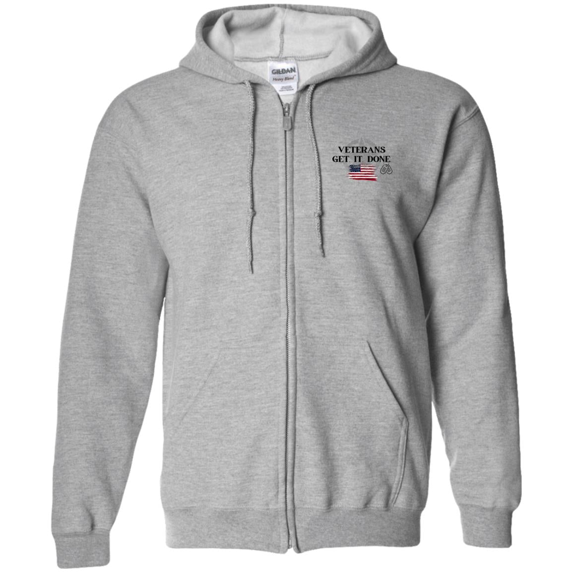 Veterans Get it Done!  Zip Up Hooded Sweatshirt