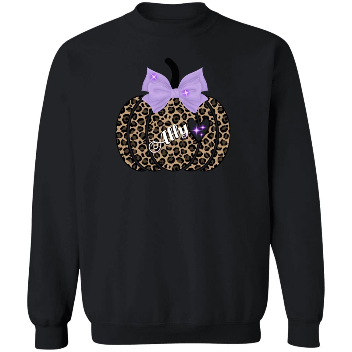 Personalized Cheetah Print Pumpkin Pullover Sweatshirt