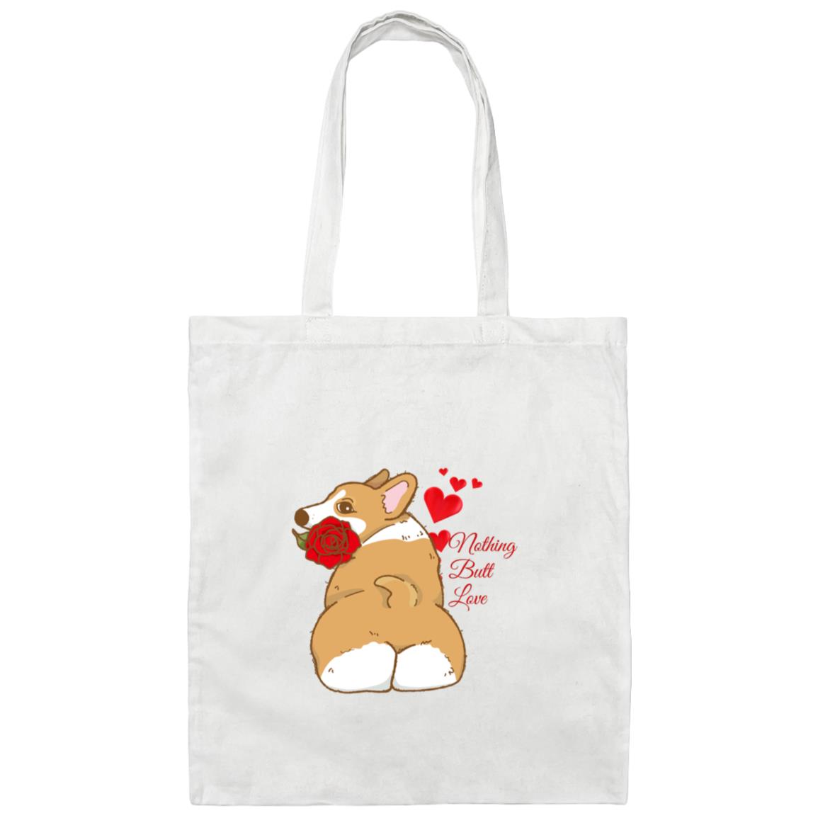 Corgi Nothing Butt Love Canvas Tote Bag- Perfect Valentines or Anyday Gift!