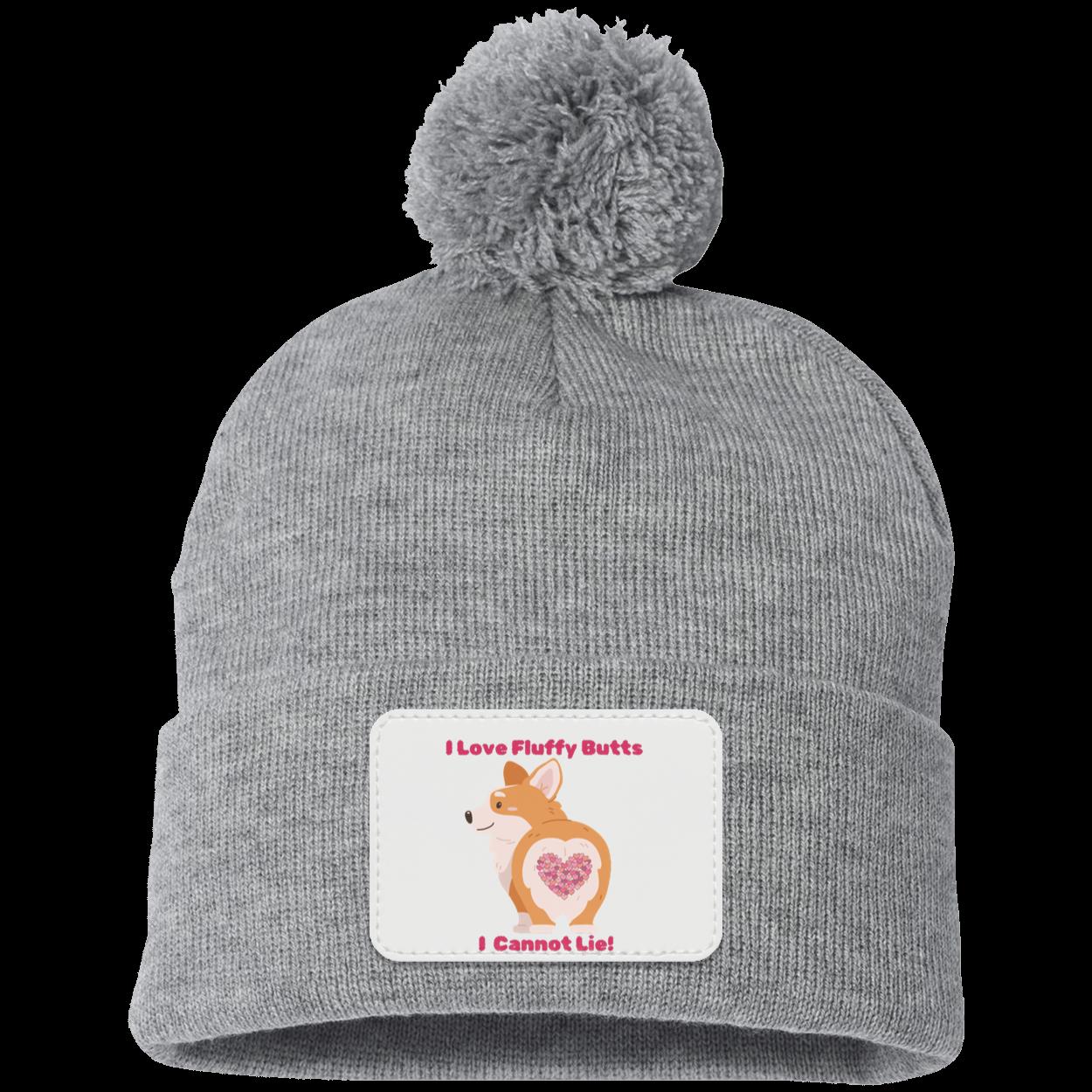 Fluffy Corgi Love Pom Pom Knit Cap