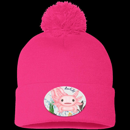 Axolotl Pom Pom Knit Cap for kids & Adults