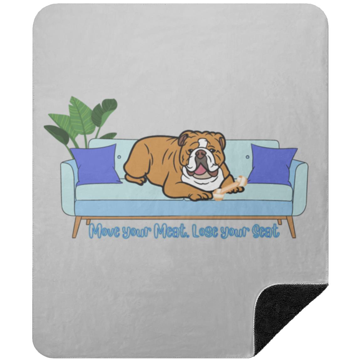 Funny Bulldog Fuzzy Blanket Premium Sherpa Blanket 50x60