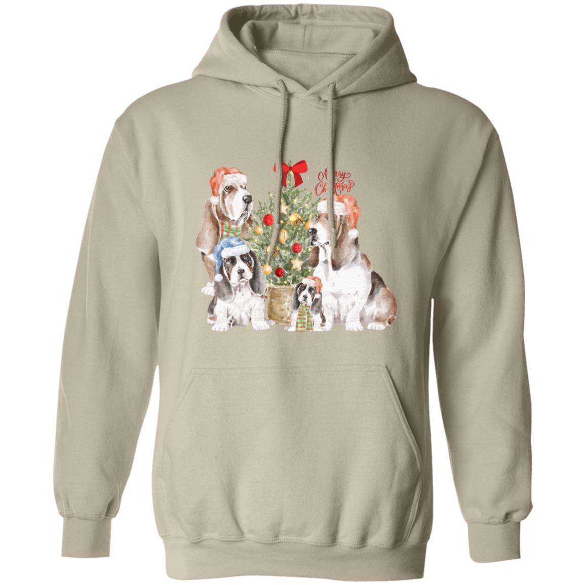 Basset Hound Christmas Pullover Hoodie