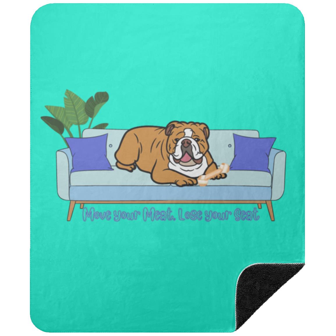 Funny Bulldog Fuzzy Blanket Premium Sherpa Blanket 50x60