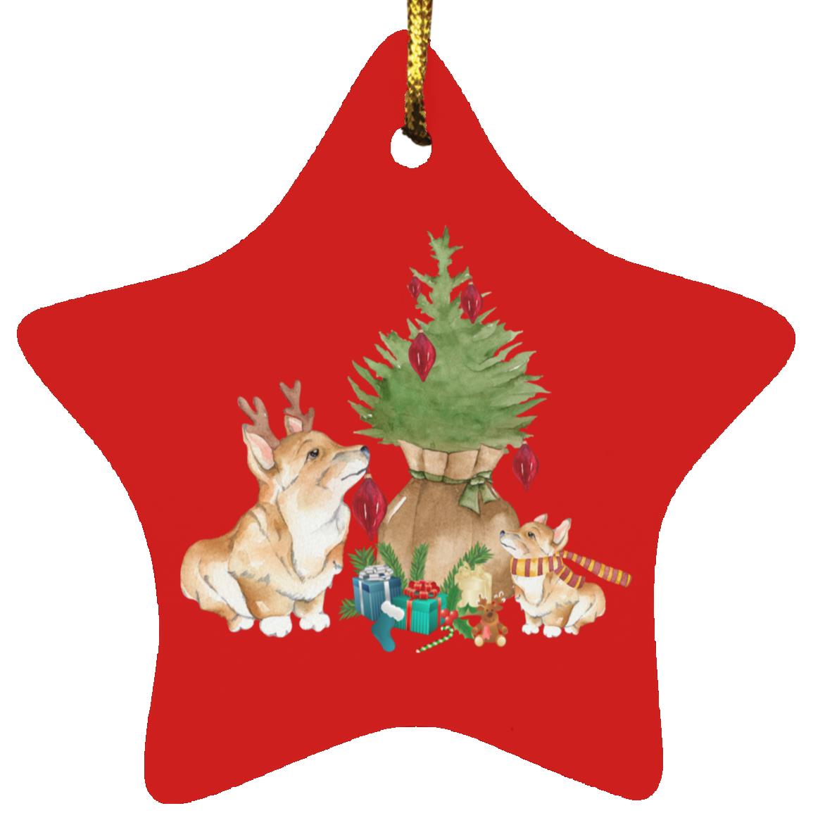 Corgi Star Ornament