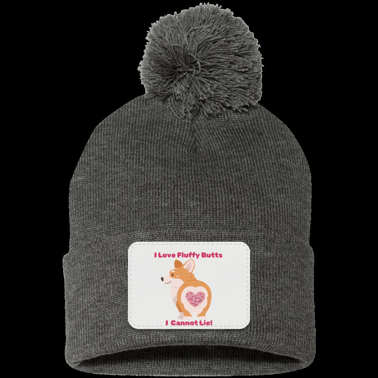 Fluffy Corgi Love Pom Pom Knit Cap