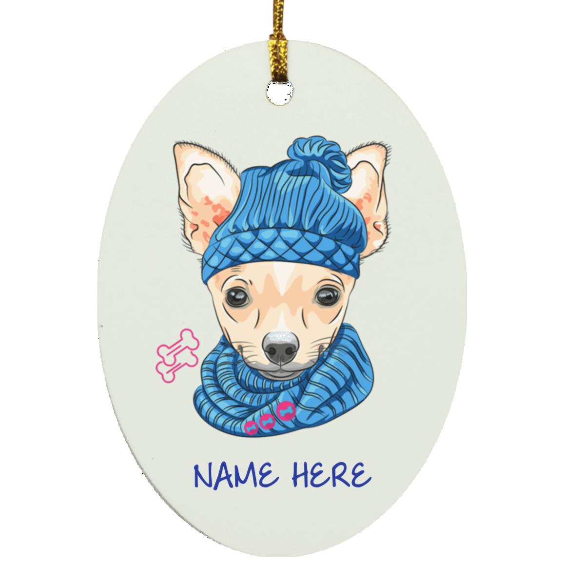 Chihuahua Oval Ornament- FREE Personalization