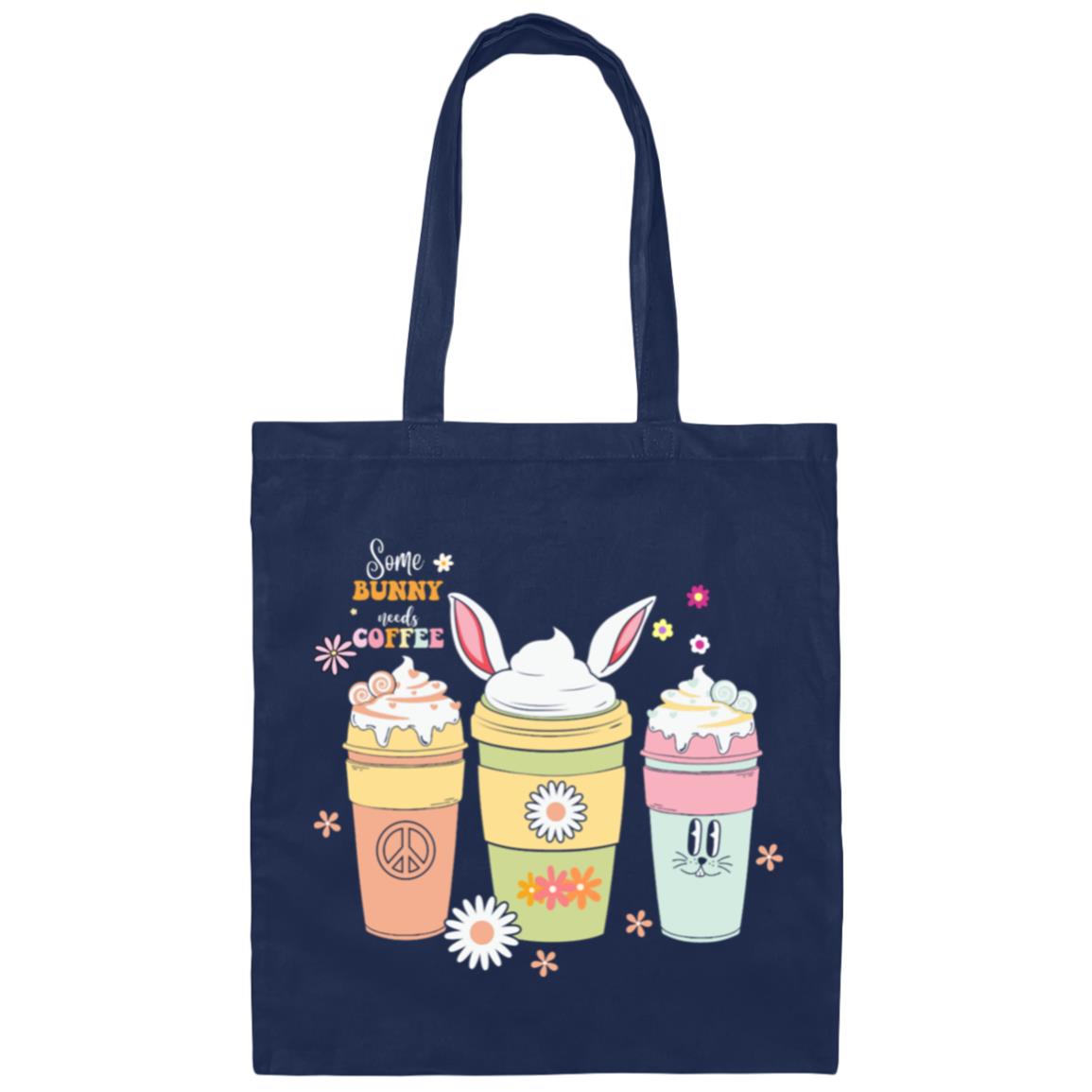 Some Bunny Needs Coffee Tote Bag - Cute Coffee Cup Design