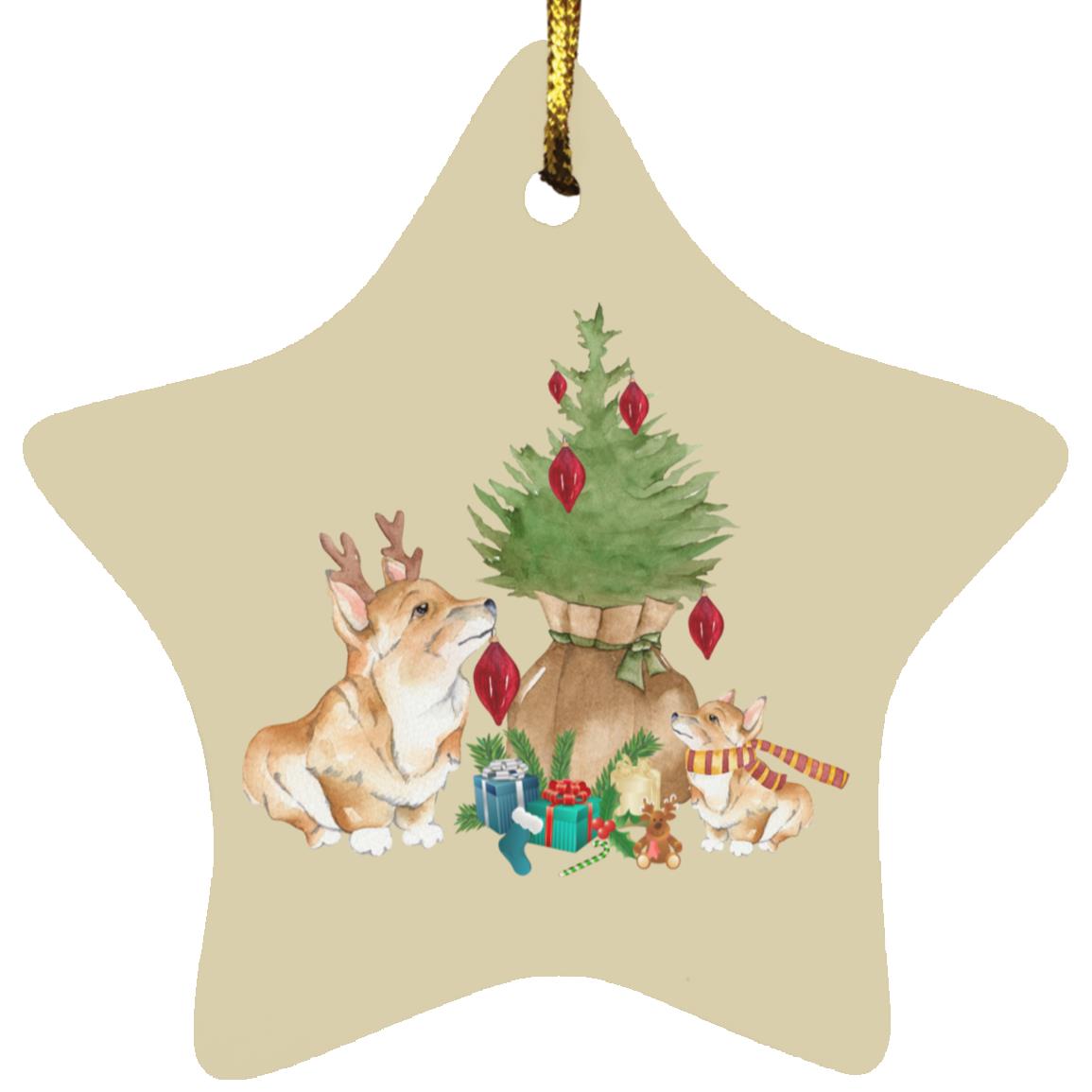 Corgi Star Ornament