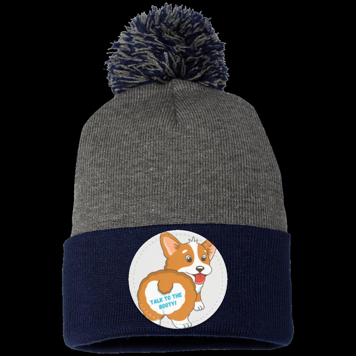 Talk to the booty Corgi Pom Pom Knit Cap