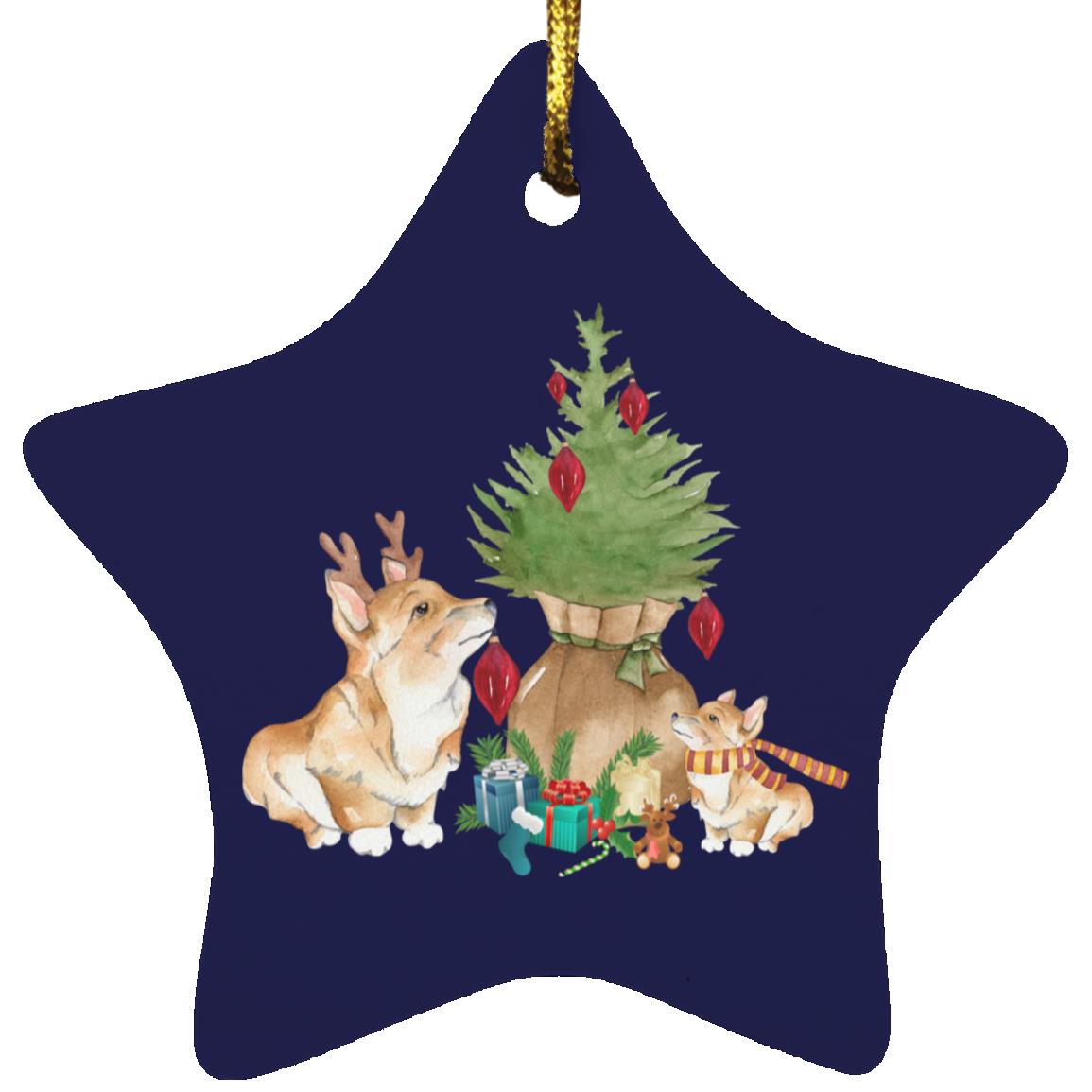 Corgi Star Ornament