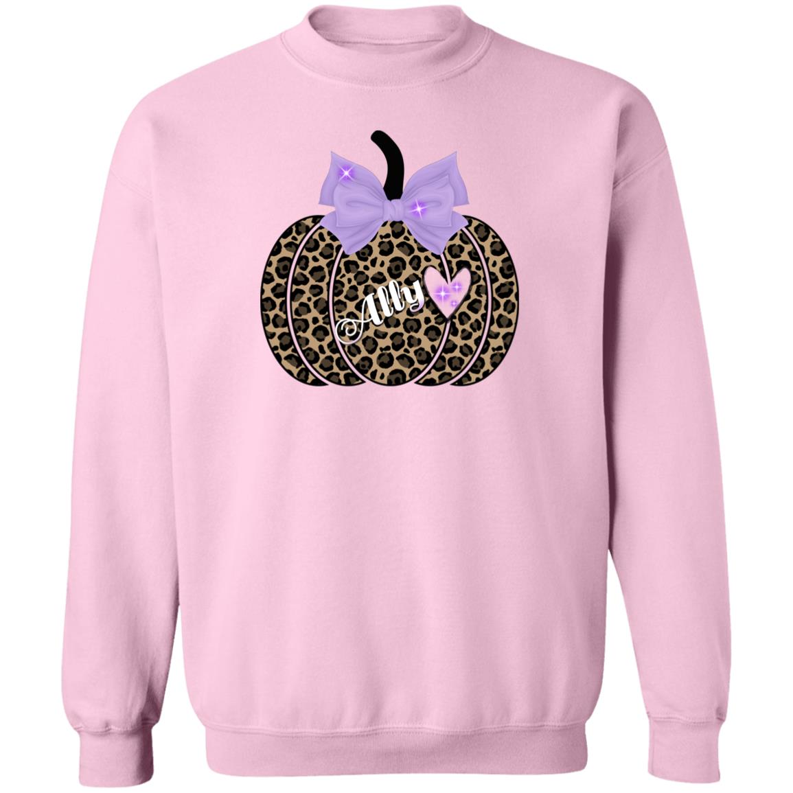 Personalized Cheetah Print Pumpkin Pullover Sweatshirt