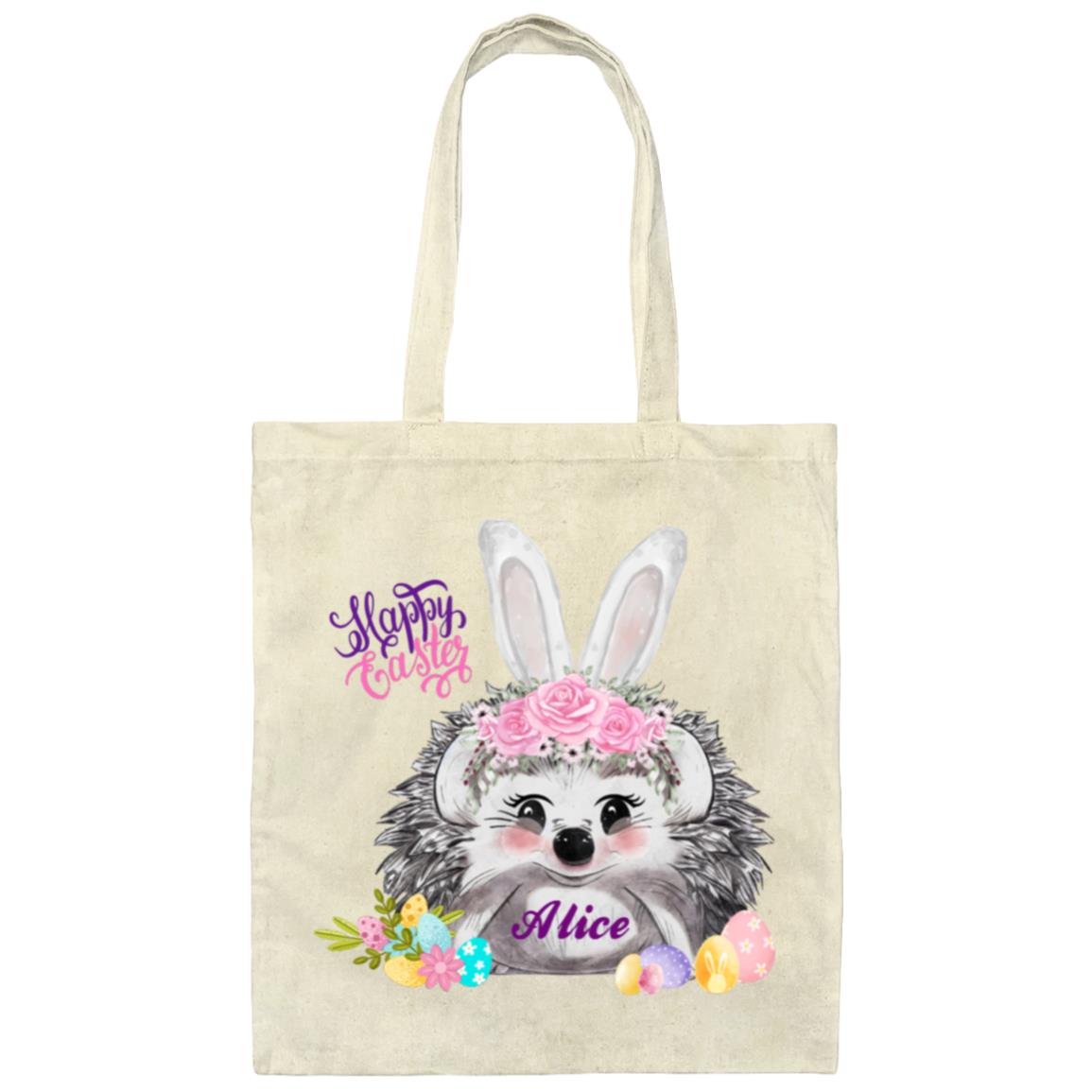 Personalized Easter Hedgehog Tote Bag- Unique Design