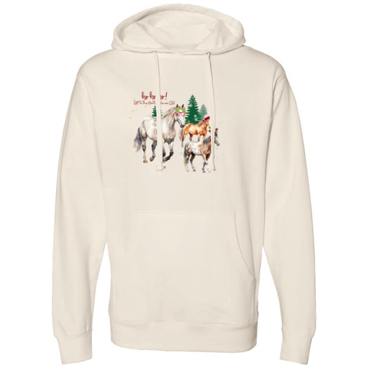 Christmas Sweatshirt with Horses Midweight Hooded Sweatshirt