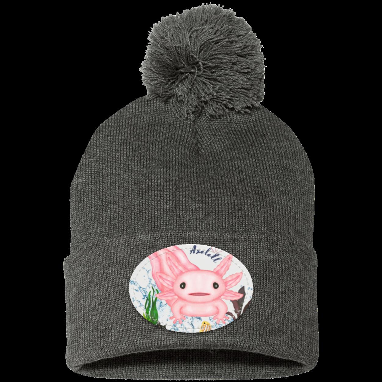 Axolotl Pom Pom Knit Cap for kids & Adults