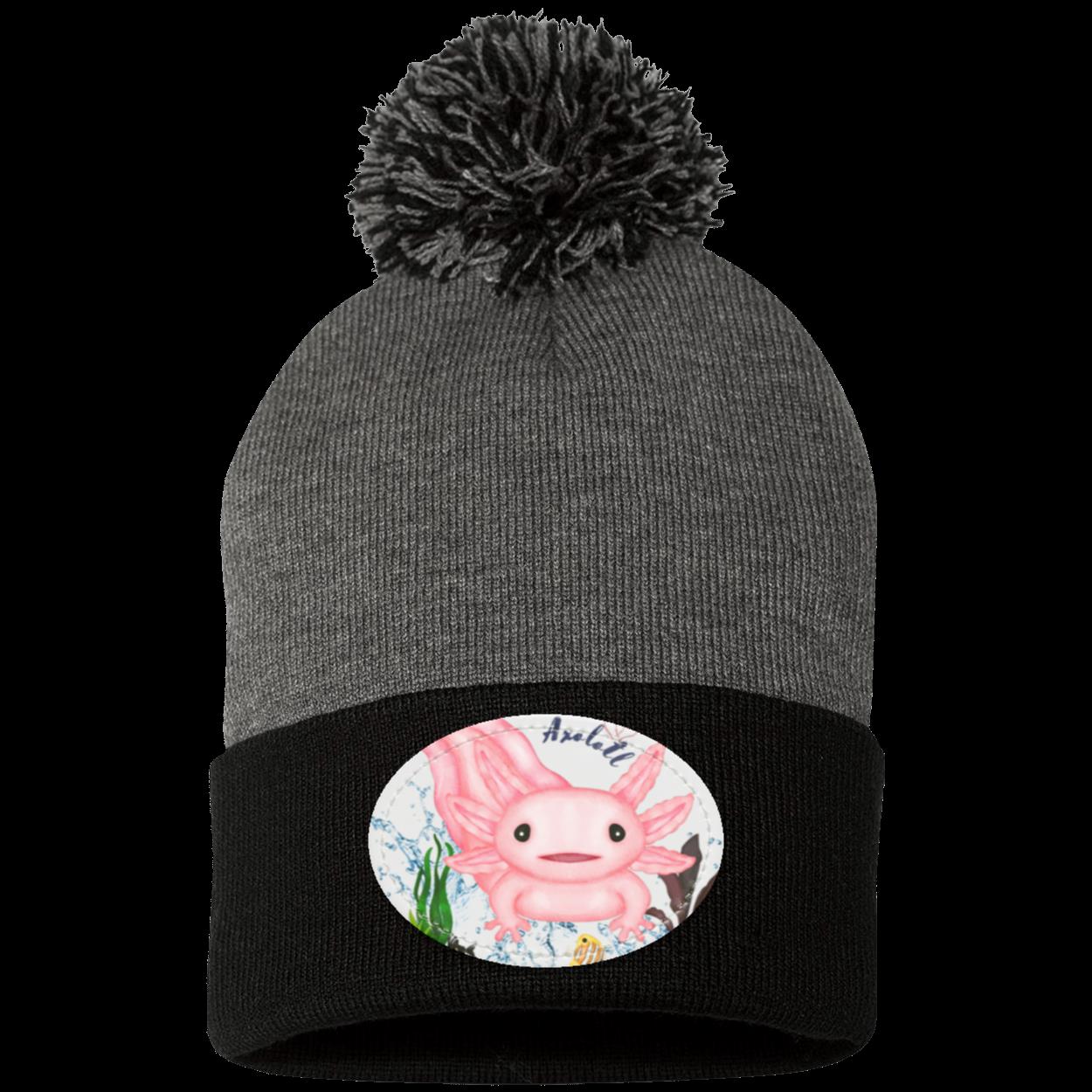 Axolotl Pom Pom Knit Cap for kids & Adults