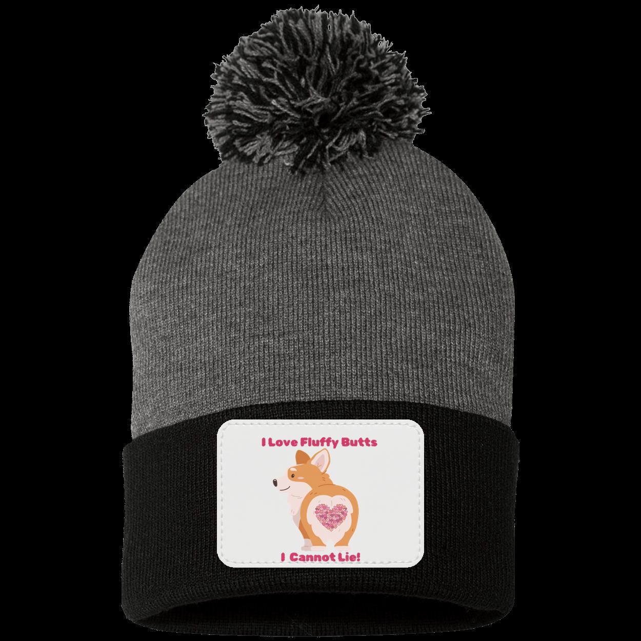 Fluffy Corgi Love Pom Pom Knit Cap