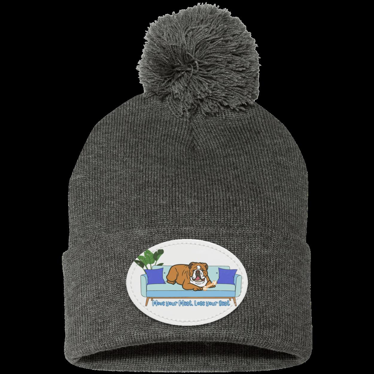 Funny Bulldog Pom Pom Knit Cap