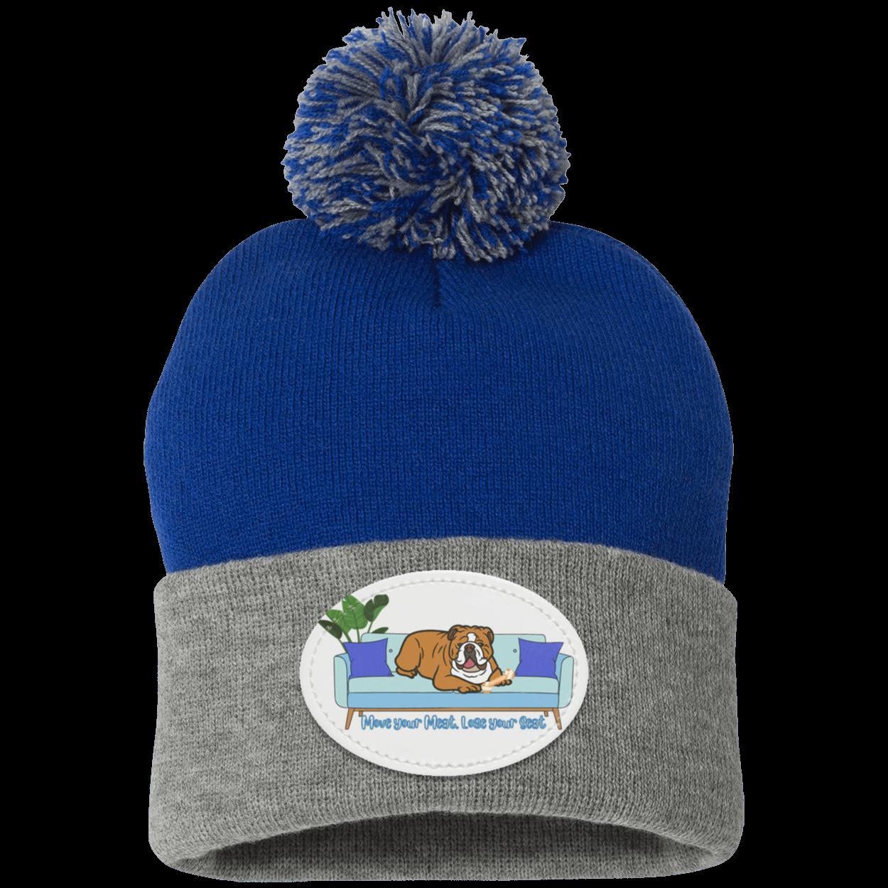 Funny Bulldog Pom Pom Knit Cap