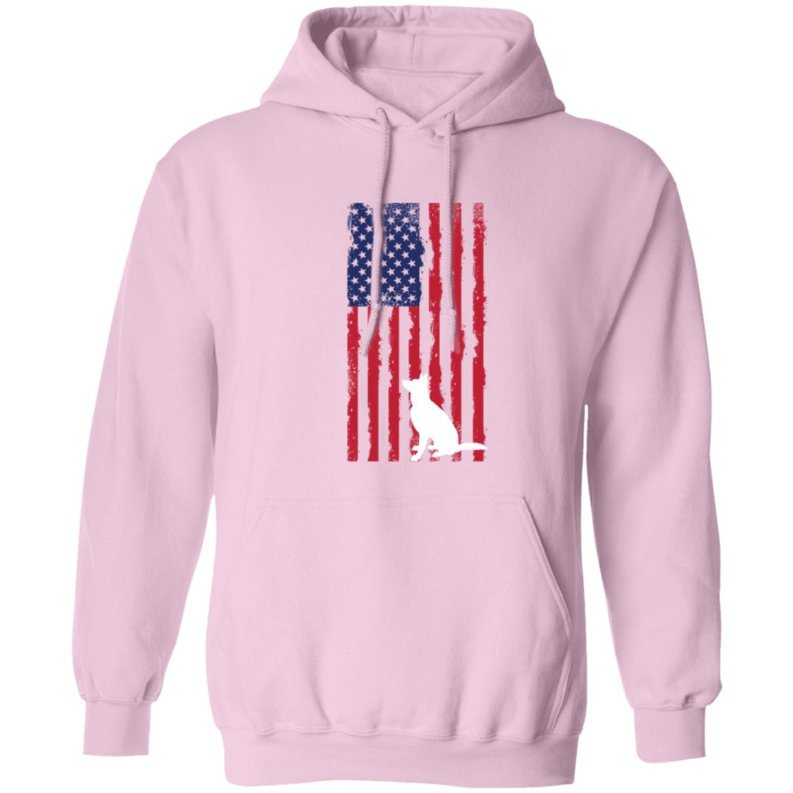 German Shepherd Pullover Hoodie featuring the American Flag