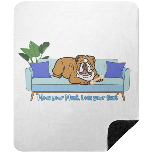 Funny Bulldog Fuzzy Blanket Premium Sherpa Blanket 50x60